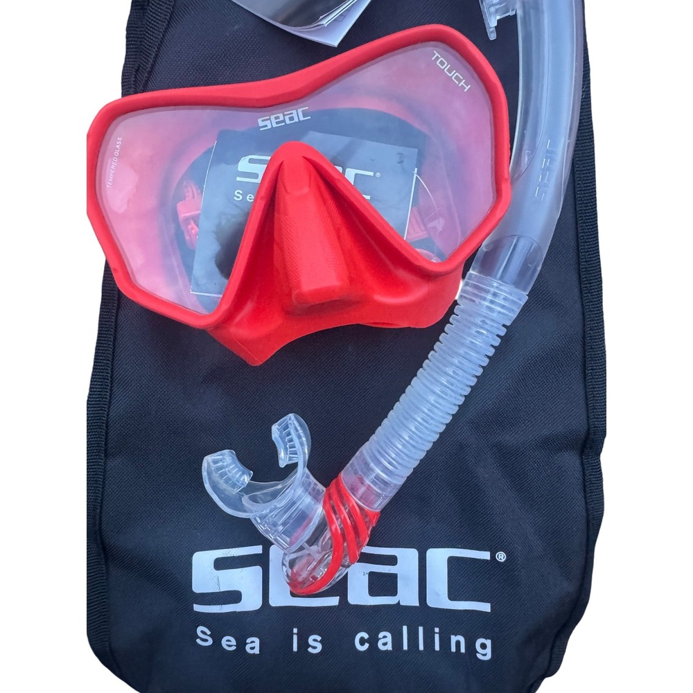 Seac Phantom Aquatics Frameless Mask Snorkel Combo Red PAQSSBFMSS-RD New